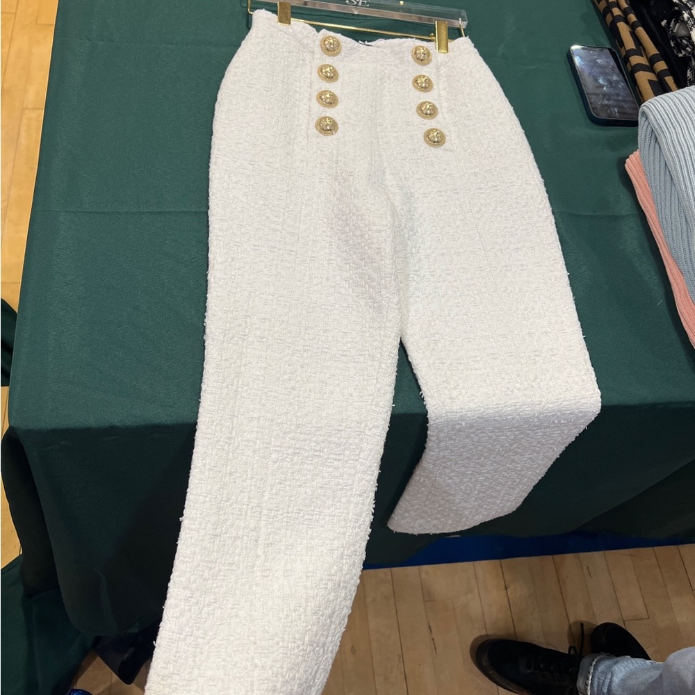 Elegant White High-Waisted Pants